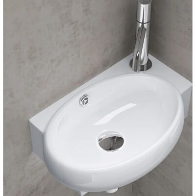 DOPORRO - Lavabo de Salle de Bain - Nano Céramique Murale ou Sur Plan - Blanc - Publicité DOPORRO - Lavabo de Salle de Bain - Nano Céramique Murale ou Sur Plan - Blanc - Publicité