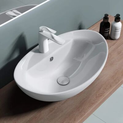 Lavabo in ceramica bianca Doporro - Da appoggio Lavabo in ceramica bianca Doporro - Da appoggio