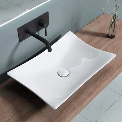Doporro - Lavabo sobre encimera blanco 56.5cm - Brüssel910 - Fácil limpieza Doporro - Lavabo sobre encimera blanco 56.5cm - Brüssel910 - Fácil limpieza