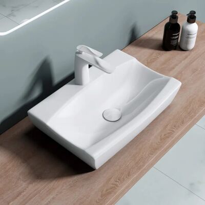Doporro Lavabo Blanco de Cerámica - Brüssel-152B - Diseño Moderno Doporro Lavabo Blanco de Cerámica - Brüssel-152B - Diseño Moderno
