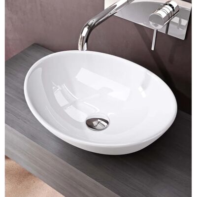 Lavabo ovale in ceramica bianca Doporro - 42cm Design Brüssel205 Lavabo ovale in ceramica bianca Doporro - 42cm Design Brüssel205