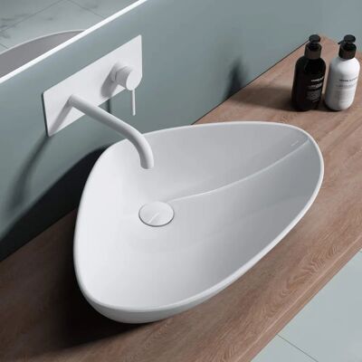 Doporro Lavabo in ceramica bianca su piano - Brüssel215 59cm Doporro Lavabo in ceramica bianca su piano - Brüssel215 59cm