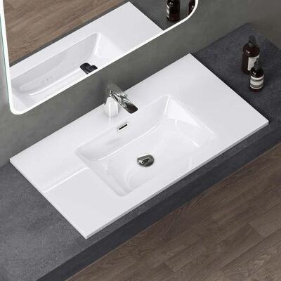 DOPORRO Bianco Lavabo Incassato in Marmo Fuso - Bagno DOPORRO Bianco Lavabo Incassato in Marmo Fuso - Bagno