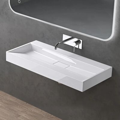 DOPORRO Lavabo sospeso bianco - Accessorio moderno per bagno DOPORRO Lavabo sospeso bianco - Accessorio moderno per bagno