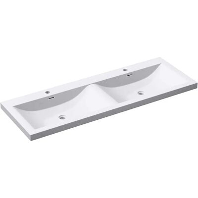 Sogood Colossum03 Lavabo doppio in marmo bianco integrato - Bagno Sogood Colossum03 Lavabo doppio in marmo bianco integrato - Bagno