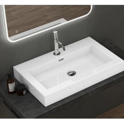 Lavabo rettangolare a parete o da appoggio - Bianco - Doporro Lavabo rettangolare a parete o da appoggio - Bianco - Doporro