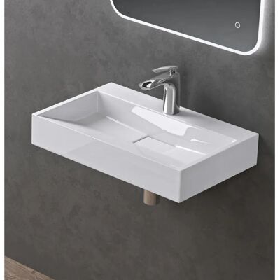 DOPORRO Lavabo sospeso o su piano in marmo fuso bianco DOPORRO Lavabo sospeso o su piano in marmo fuso bianco