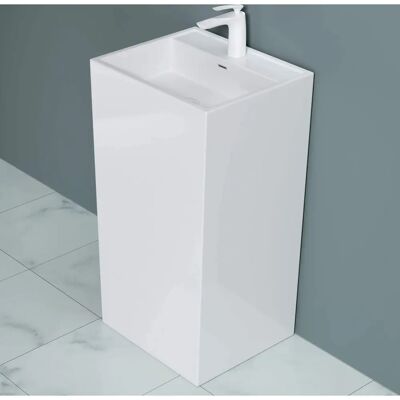 Lavabo a colonna bianco DOPORRO - 50x42x90cm - Resistente a urti Lavabo a colonna bianco DOPORRO - 50x42x90cm - Resistente a urti
