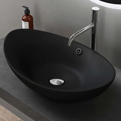Lavabo de baño DOPORRO - Ovalado con recubrimiento nano - 59x38x19cm Lavabo de baño DOPORRO - Ovalado con recubrimiento nano - 59x38x19cm