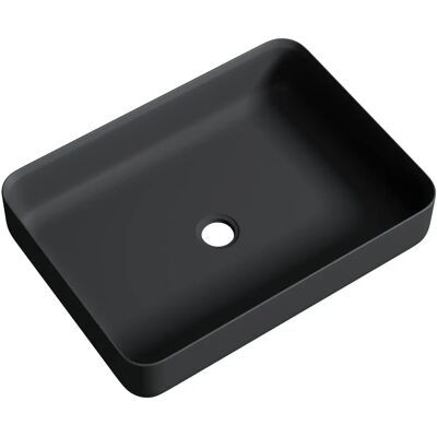 Doporro - Lavabo de mármol - 55x40x13cm - Antracita - Lavabo para baño Doporro - Lavabo de mármol - 55x40x13cm - Antracita - Lavabo para baño