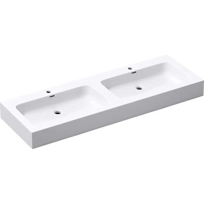 DOPORRO Lavabo doppio design Colossum 830 - 140x48cm Bianco opaco DOPORRO Lavabo doppio design Colossum 830 - 140x48cm Bianco opaco