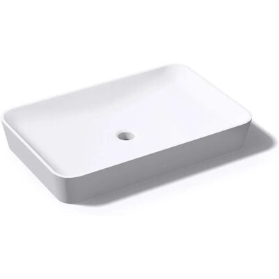 Lavabo rettangolare da parete o da banco Doporro - Bianco Opaco - 60x40x9cm Lavabo rettangolare da parete o da banco Doporro - Bianco Opaco - 60x40x9cm