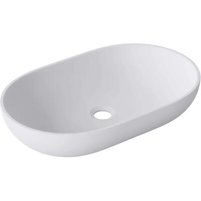 DOPORRO Lavabo Ovalado Blanco Mate - 54x34x10.5cm - Lavabo de Baño DOPORRO Lavabo Ovalado Blanco Mate - 54x34x10.5cm - Lavabo de Baño