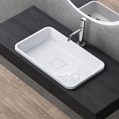 Lavabo de piedra artificial Doporro Colossum104 - Blanco - Lavabo de baño Lavabo de piedra artificial Doporro Colossum104 - Blanco - Lavabo de baño