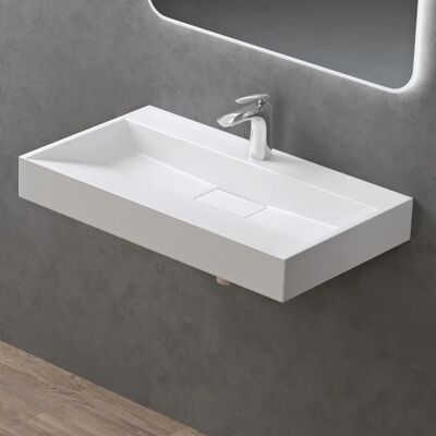 Doporro - Lavabo suspendido blanco mate - 70cm de ancho Doporro - Lavabo suspendido blanco mate - 70cm de ancho