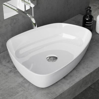 Lavabo de fundición mineral Colossum806 - Blanco brillante Lavabo de fundición mineral Colossum806 - Blanco brillante