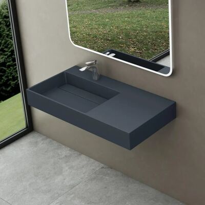 Doporro Colossum12-izquierdo - Lavabo de pared - 90x48x13cm - Antracita mate Doporro Colossum12-izquierdo - Lavabo de pared - 90x48x13cm - Antracita mate
