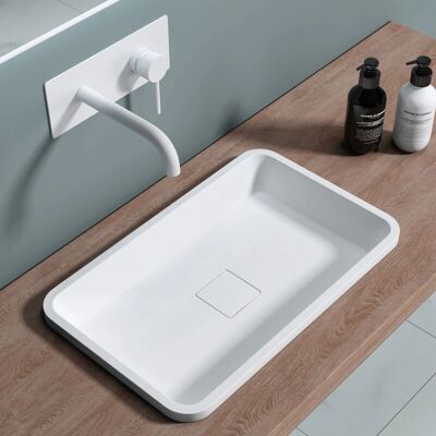 Doporro - Colossum104 - Blanco - Mármol Fundido - Lavabo Doporro - Colossum104 - Blanco - Mármol Fundido - Lavabo