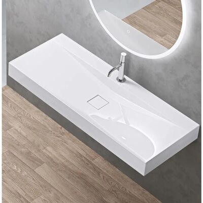 Doporro Colossum810 - Lavabo cuadrado de fundición mineral - Blanco Doporro Colossum810 - Lavabo cuadrado de fundición mineral - Blanco