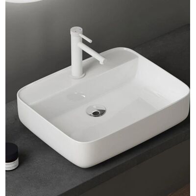 Lavabo cuadrado de cerámica blanca Doporro - Baño - Brüssel107 Lavabo cuadrado de cerámica blanca Doporro - Baño - Brüssel107