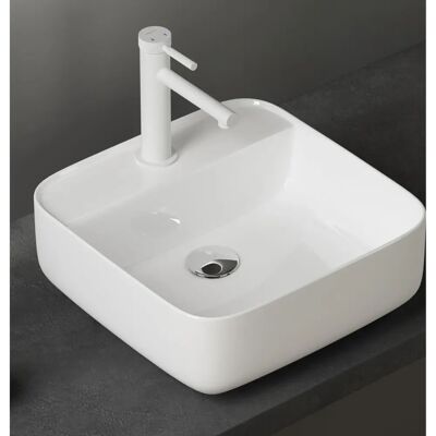 Lavabo carré en céramique blanche Doporro - Salle de bain - Brüssel107 - Publicité Lavabo carré en céramique blanche Doporro - Salle de bain - Brüssel107 - Publicité
