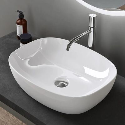 Lavabo de cerámica ovalado Doporro - 510x395x140 mm - Lavabo de baño Lavabo de cerámica ovalado Doporro - 510x395x140 mm - Lavabo de baño