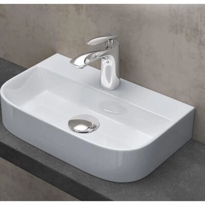 DOPORRO Weiß Keramik Wandwaschbecken - Elegantes, Wassersparendes Design DOPORRO Weiß Keramik Wandwaschbecken - Elegantes, Wassersparendes Design