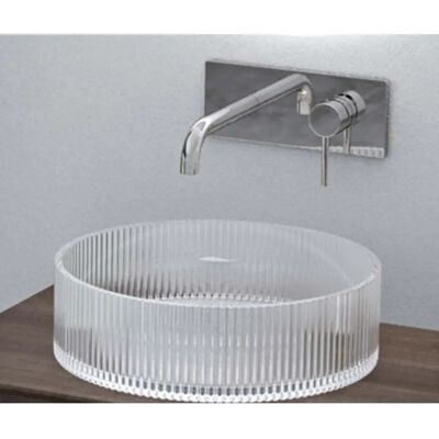 Lavabo de Vidrio Templado sobre Encimera - Lavabo de Baño - Transparente Lavabo de Vidrio Templado sobre Encimera - Lavabo de Baño - Transparente