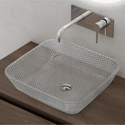 Sogood - Lavabo de baño rectangular de vidrio templado 40x40x11cm Sogood - Lavabo de baño rectangular de vidrio templado 40x40x11cm