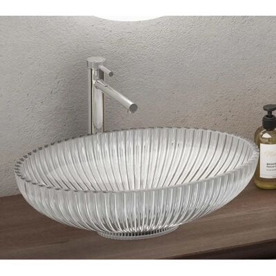 Sogood Minerva04 Lavabo de baño de vidrio templado - Transparente Sogood Minerva04 Lavabo de baño de vidrio templado - Transparente