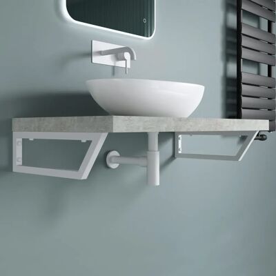 Soporte de Pared en Acero Inoxidable Blanco Doporro - Soporte para Lavabo Soporte de Pared en Acero Inoxidable Blanco Doporro - Soporte para Lavabo