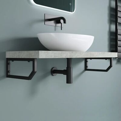 Supporto da Parete in Acciaio Inox SOGOOD Doporro - 2 Pezzi - Nero - Bagno Supporto da Parete in Acciaio Inox SOGOOD Doporro - 2 Pezzi - Nero - Bagno