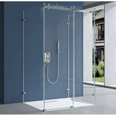 DOPORRO - Cabina doccia angolare 90x140x90cm con piatto di 4cm - Vetro di sicurezza DOPORRO - Cabina doccia angolare 90x140x90cm con piatto di 4cm - Vetro di sicurezza