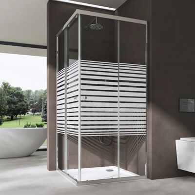 DOPORRO - Cabina doccia angolare 70x70x190cm - Vetro di sicurezza, porte scorrevoli DOPORRO - Cabina doccia angolare 70x70x190cm - Vetro di sicurezza, porte scorrevoli