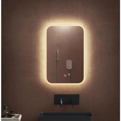 DOPORRO Specchio da bagno 40x60cm LED Specchio a parete antiappannamento - Trasparente DOPORRO Specchio da bagno 40x60cm LED Specchio a parete antiappannamento - Trasparente