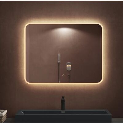 DOPORRO Specchio da Bagno 90x70cm LED Anti-Appannamento Muro DOPORRO Specchio da Bagno 90x70cm LED Anti-Appannamento Muro