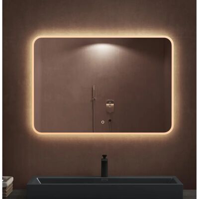 Specchio bagno DOPORRO 100x70cm con illuminazione LED - Specchio rettangolare antiappannamento da parete Specchio bagno DOPORRO 100x70cm con illuminazione LED - Specchio rettangolare antiappannamento da parete