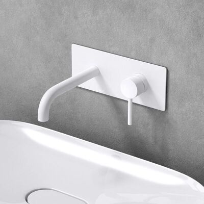 Rubinetto Moderno da Parete Doporro Bianco a Monocomando Rubinetto Moderno da Parete Doporro Bianco a Monocomando