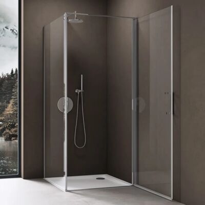 DOPORRO - Duschkabine 90x100x195cm mit 4cm Duschwanne, Sicherheitsglas, Transparent ESG, Leicht zu reinigen DOPORRO - Duschkabine 90x100x195cm mit 4cm Duschwanne, Sicherheitsglas, Transparent ESG, Leicht zu reinigen