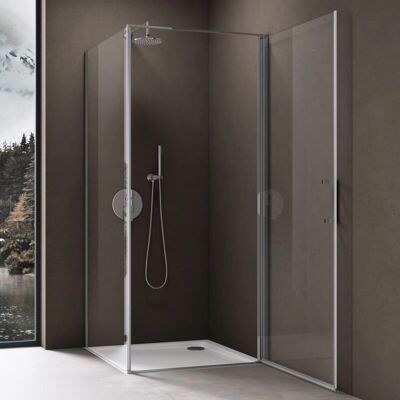 Doporro - Box doccia angolare Ravenna36-Plus cromato 75x80x195cm con vetro di sicurezza Doporro - Box doccia angolare Ravenna36-Plus cromato 75x80x195cm con vetro di sicurezza