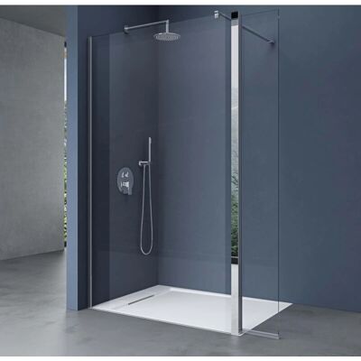 DOPORRO - Box Doccia Walk-In 110x200cm con Vetro Laterale da 30cm - Tipo di Doccia DOPORRO - Box Doccia Walk-In 110x200cm con Vetro Laterale da 30cm - Tipo di Doccia