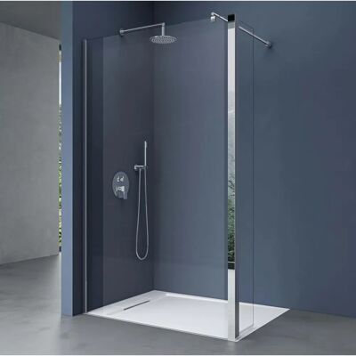 DOPORRO - Walk-In Duschkabine 140x200cm mit 30cm Seitenglas, Antikalziumglas 8mm - Duschbox DOPORRO - Walk-In Duschkabine 140x200cm mit 30cm Seitenglas, Antikalziumglas 8mm - Duschbox