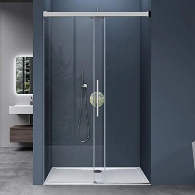 DOPORRO - Porta Doccia Scorrevole Nicchia 140x195 - Shower Door - Publicité DOPORRO - Porta Doccia Scorrevole Nicchia 140x195 - Shower Door - Publicité