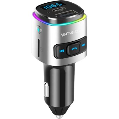 4smarts 456201 Bluetooth FM sender - Sort, Sølv 4smarts 456201 Bluetooth FM sender - Sort, Sølv