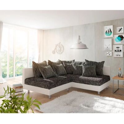 DELIFE Clovis Modulare Eckcouch - Schwarz, Weiß - Ecksofa DELIFE Clovis Modulare Eckcouch - Schwarz, Weiß - Ecksofa
