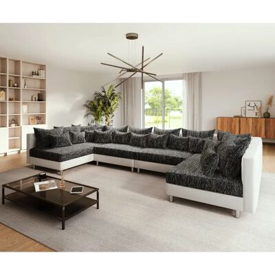 DELIFE Clovis XL Weiß Schwarz Wohnlandschaft - Modular Sofa DELIFE Clovis XL Weiß Schwarz Wohnlandschaft - Modular Sofa