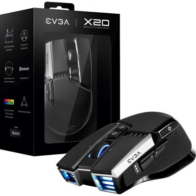Souris de Jeu EVGA X20 - Ambidextre, 16000 DPI, Sans Fil & Bluetooth Souris de Jeu EVGA X20 - Ambidextre, 16000 DPI, Sans Fil & Bluetooth