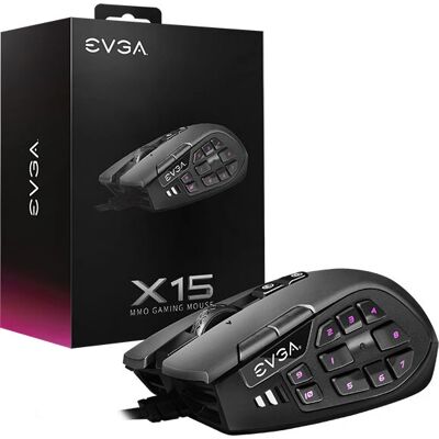 EVGA X15 MMO Gaming Mouse - 16000 DPI, 20 Buttons, Ergonomic EVGA X15 MMO Gaming Mouse - 16000 DPI, 20 Buttons, Ergonomic