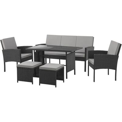 SVITA Outdoor-Unterhaltung Set - Garten, Terrasse, Wintergarten - Modernes Design - Für 7 Personen SVITA Outdoor-Unterhaltung Set - Garten, Terrasse, Wintergarten - Modernes Design - Für 7 Personen