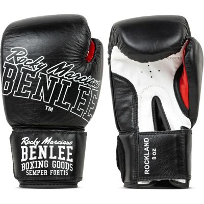 Benlee Lonsdale Leather Boxing Gloves - Black/White 10 oz Benlee Lonsdale Leather Boxing Gloves - Black/White 10 oz